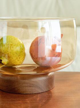 水WG201102果盘客厅家用茶几新轻款璃收纳盒高高脚盘糖果盘奢玻端