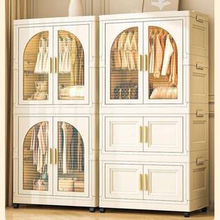 收柜免安装 折叠油色奶衣柜家居卧室储物柜DLZ衣儿童衣柜家用橱多