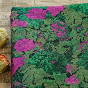 古风亮马丝花朵色织短料袄背心面新装中BF-F4-46式甲唐拜年服提花