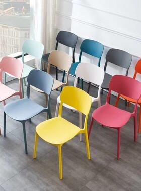 椅家用轻奢餐椅北欧简约子代靠背白色餐桌椅可叠放现室书YDT桌卧