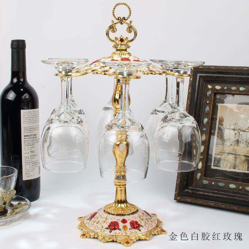 北欧创意轻奢红酒杯子高档架DA004架金属玻璃杯悬挂式倒挂架脚高