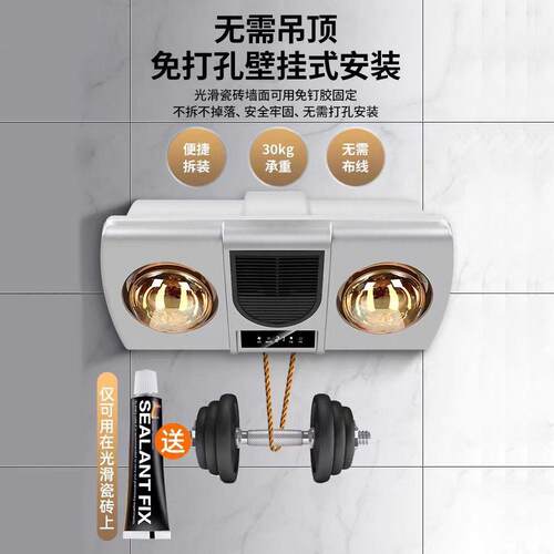 壁挂式浴霸双暖免打孔卫