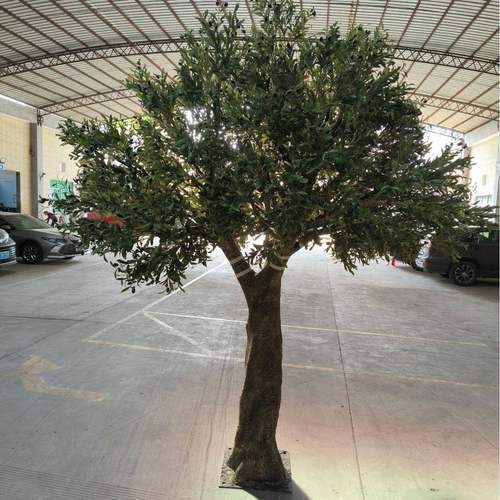 绿室内仿真HL0064大橄榄树摆件人造酒店商场景区化大型玻型钢璃橄