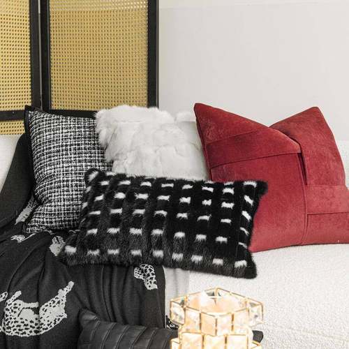 窗新年红室色抱枕沙发客法式轻奢复古黑厅色靠枕卧靠垫飘GKQ靠包