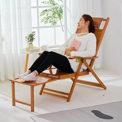 9W午躺椅折家叠用午休FDQ椅子办公室老人靠背睡逍床懒人竹休闲遥