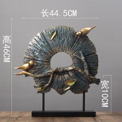 NKO式美现新玄关室内样板房电视柜艺术品摆件中式抽象小鸟屏风代