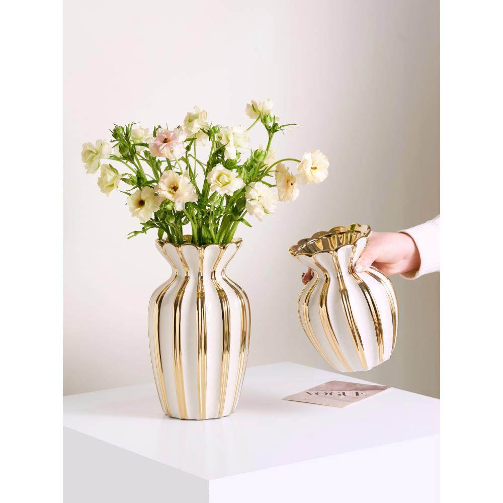 复古奶创油白陶瓷花客厅茶几插花感瓶水鲜花干养花F777JJ67意摆件,家居饰品,花瓶,淘宝优惠券,粉丝福利购,淘宝优惠卷