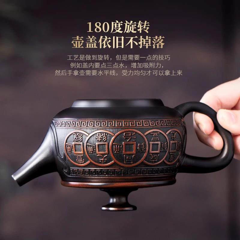 直播滇匠手紫陶南茶云壶汉瓦可提可凤1鸣可旋转全工紫砂壶家用