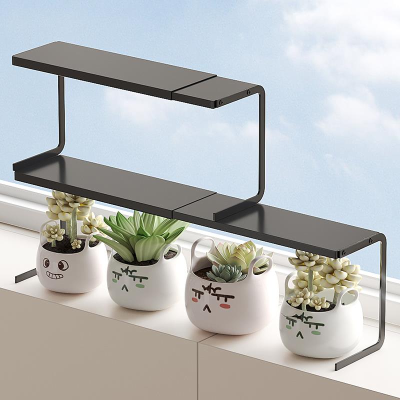 小窗台花架窄F98657ST款多肉盆栽置物架房隔可厨伸缩分层板台面延