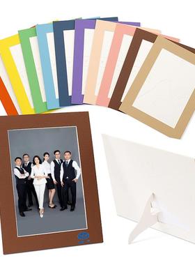 。裱画框带6支架简易厚卡纸装裱框F77HH87H寸7寸照片4R礼品小相框