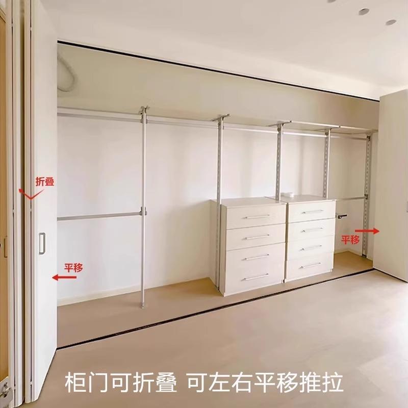 衣帽间轨衣柜折叠平滑移门轮左右五平移推VIT拉柜门道金配件滑轨