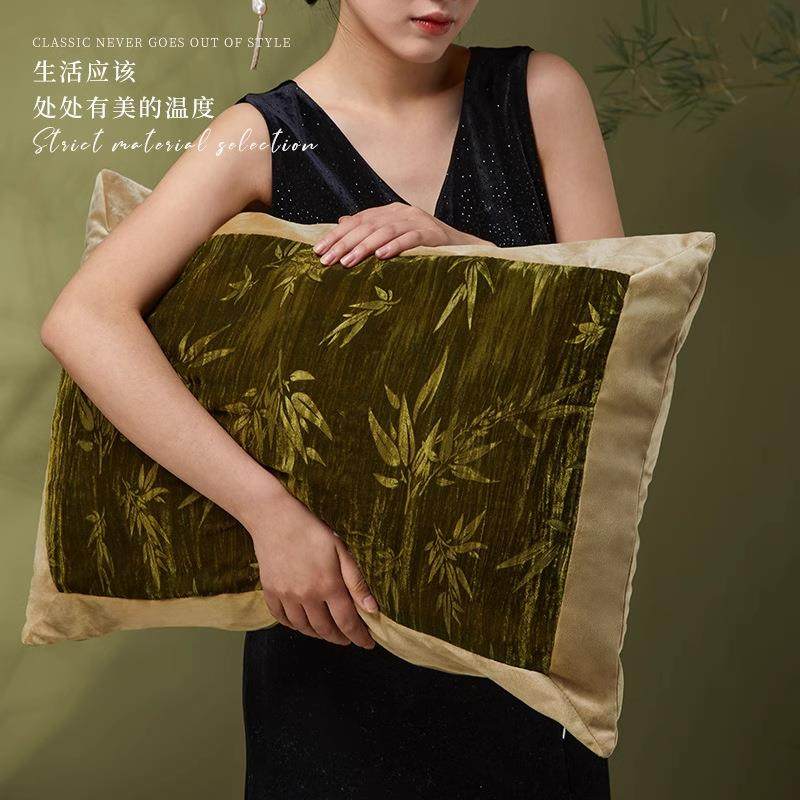 新中式绿色轻奢长条抱枕沙发客厅床头卧室靠枕竹叶靠背垫枕边,3C数码配件,其它配件,淘宝优惠券,粉丝福利购,淘宝优惠卷