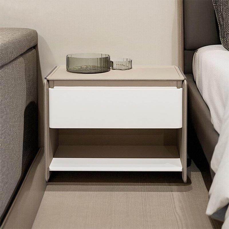 意式极简实木床头柜轻奢现代卧室高端床边收纳柜马鞍皮储物柜斗柜,3C数码配件,其它配件,淘宝优惠券,粉丝福利购,淘宝优惠卷