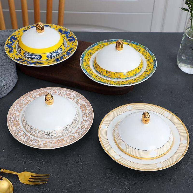 酒店家用陶瓷带盖盘辽参鲍鱼翅盅西餐厅牛排盘子摆台套装餐具创意,3C数码配件,其它配件,淘宝优惠券,粉丝福利购,淘宝优惠卷