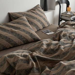 小众复古风 床品 床上四件套纯棉全棉床单被罩现代轻奢空气层夏季