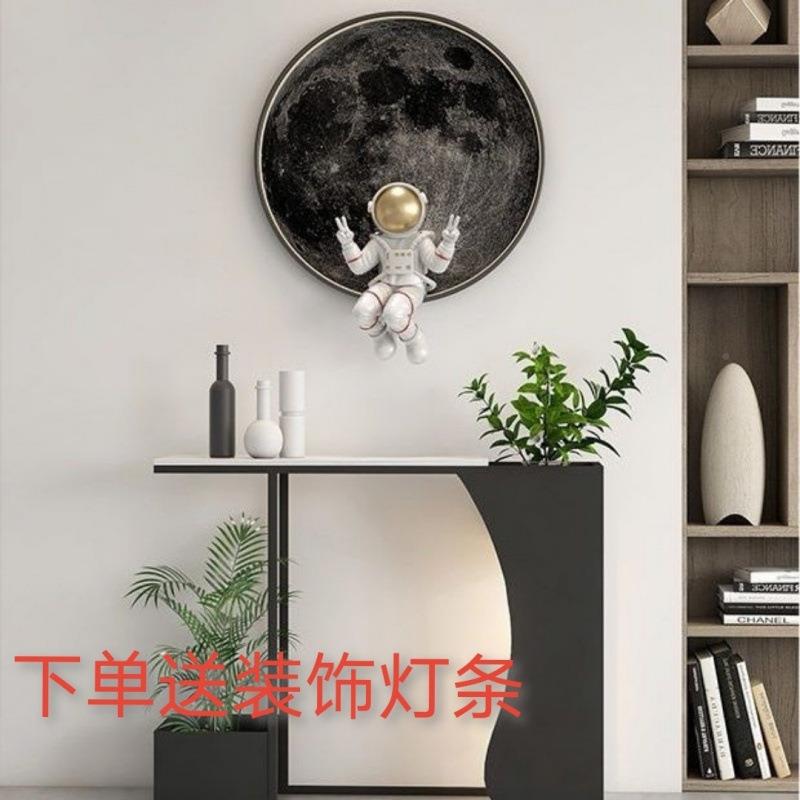 现代玄关桌岩艺轻奢极窄门厅廊创意板石入铁户UED高端花架玄关走