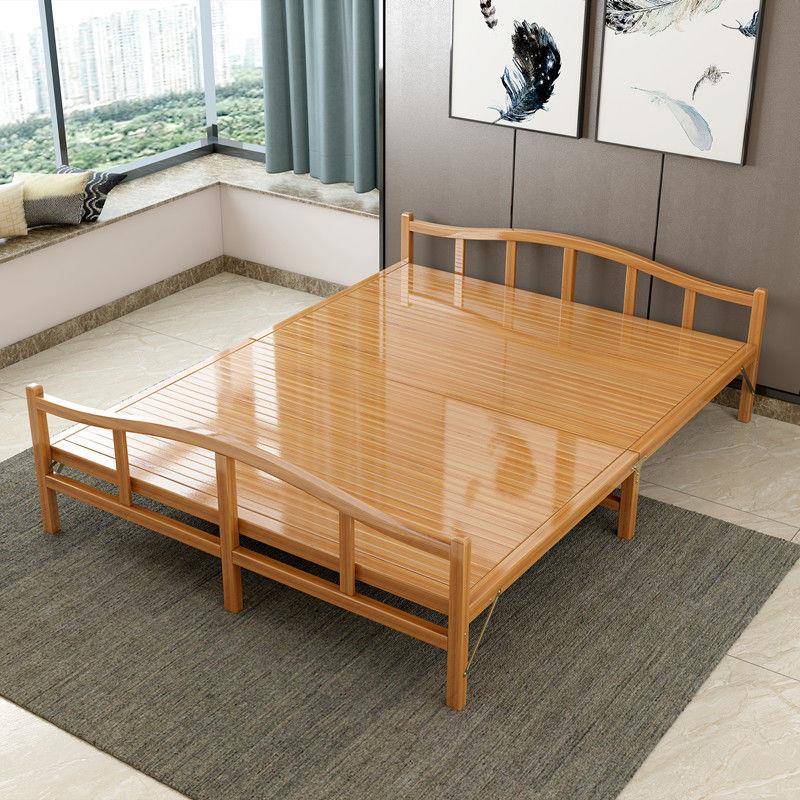 免安携装竹床可折叠1单人床人家用.5PWQ双米成人大人硬板便式木板