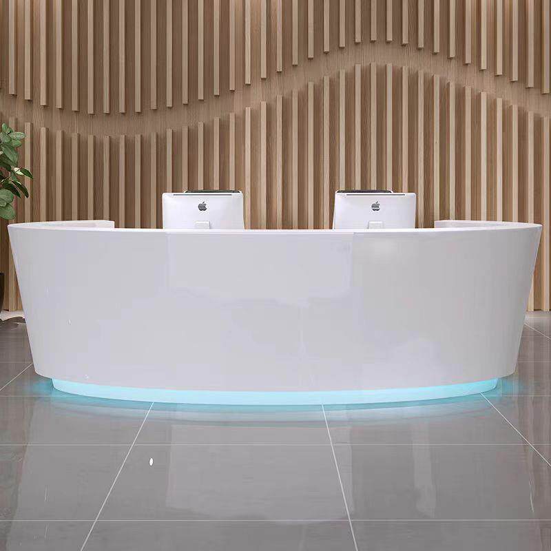 圆弧形收银台公司时尚吧台异形接待台咨询宾馆创意迎宾吧台收银台