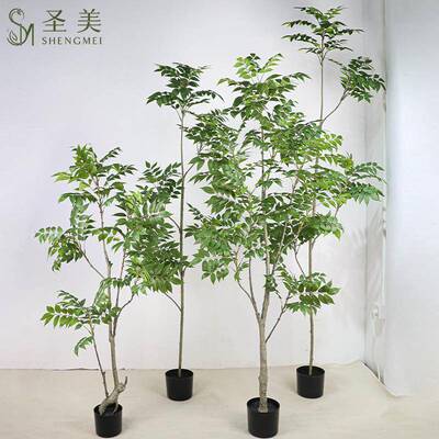 仿真绿植漆木树椿树马醉木南天竹室内客厅装饰摆件落地高端盆栽