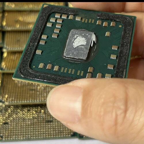 AMD电脑CPU提金炼金电子镀金废料黄金提炼材料废旧cpu洗金脱金