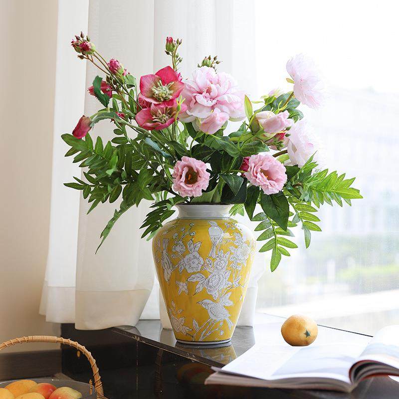 新中饰式陶瓷花瓶青EQE厅花瓷高级感家用客装插花瓶玄迁关摆件乔,橡塑材料及制品,工业陶瓷,淘宝优惠券,粉丝福利购,淘宝优惠卷