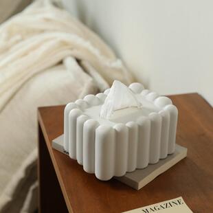 ins创意纸巾摆盒厅简约奶油风抽纸盒客家用陶瓷餐纸盒装饰GLS巾品
