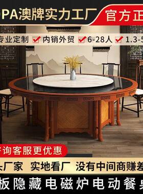中澳牌Z106新式实电磁炉圆桌酒店会751所家用电动餐桌1木0-1大2-1