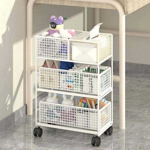 办公室桌下物架收纳筐位放置移包带轮小推车宿舍动零工食收纳KAE