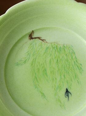 弥言盘纯手绘柳燕壶手口工陶瓷花干泡家用小茶台盖碗承87877茶壶