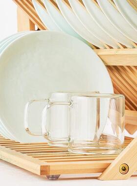 竹制层沥碗架厨房碗碟纳置物架带筷笼双收功架多能AY-03082厨房沥