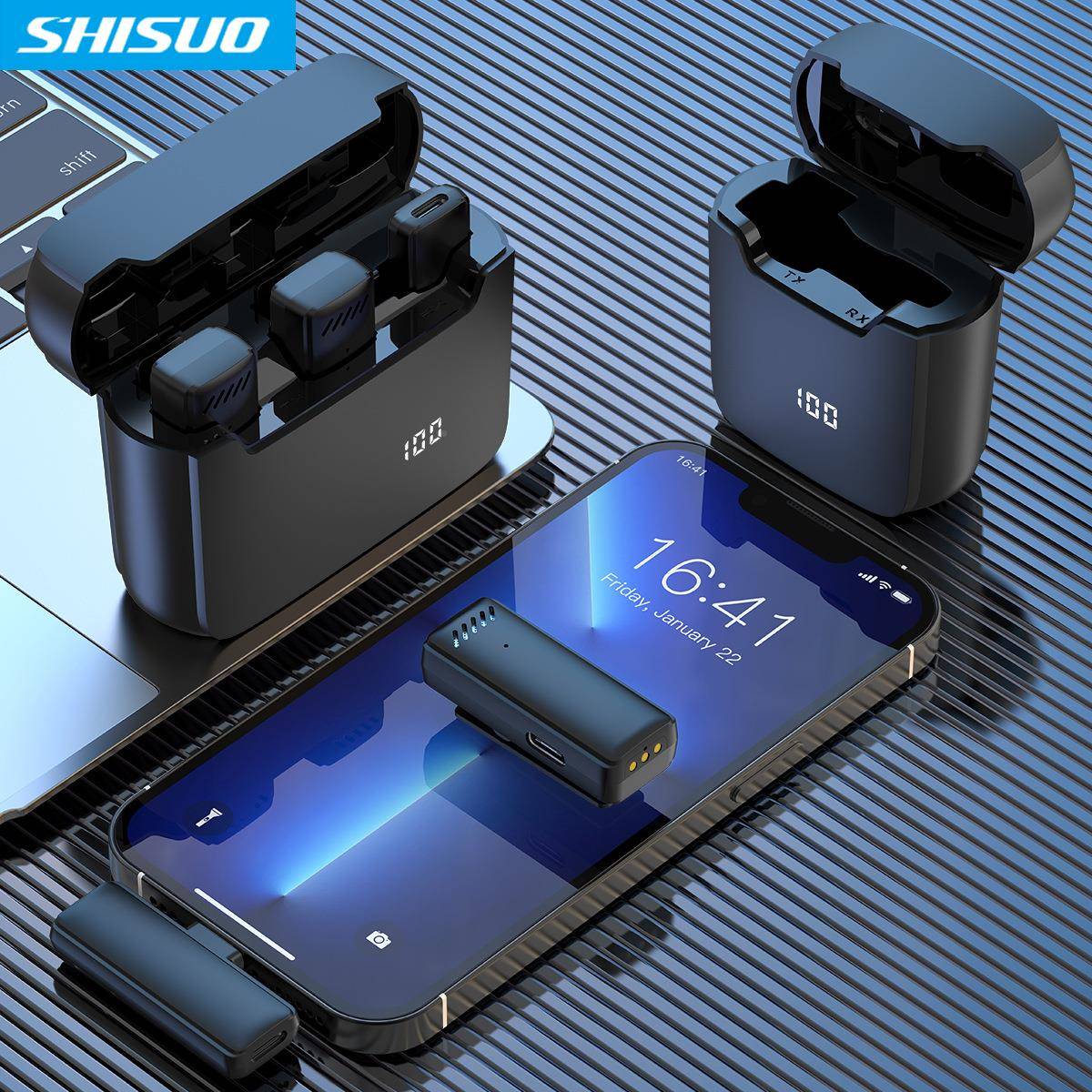 797 2施2索私模一拖二直播2.4G外降户带数线显无领噪夹式麦克风收