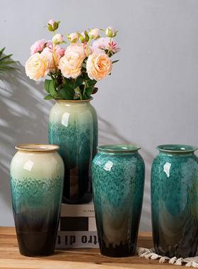 盆现代约水培陶瓷瓶摆件客厅JTF插花花干花复古富贵竹轻奢简花花