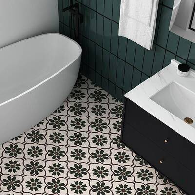 古复房防小花砖贴纸卫生间F9697TSM防水地面仿瓷砖翻新厨油阳台地