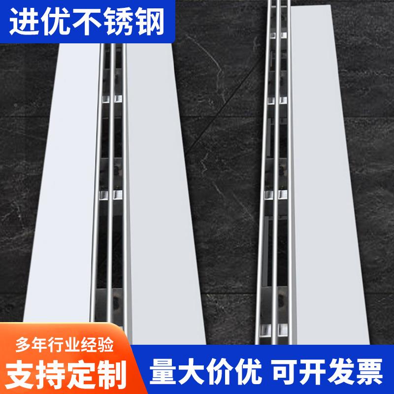不锈篦钢线性排水沟盖U型槽广场隐形雨子304线性板215排水沟