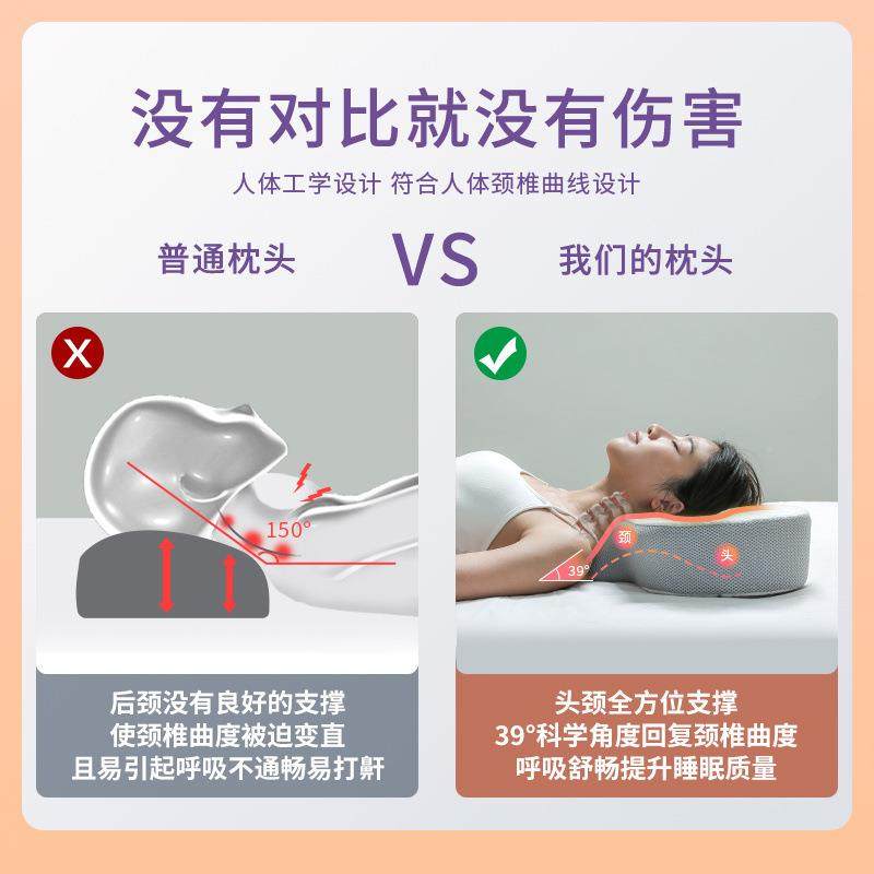 ￡颈椎枕头贵护颈枕脊椎富弹包记单忆棉回家用人颈F765H756椎护颈
