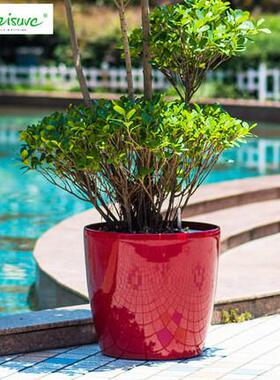 莱之圆3101A-31形花盆口径仿陶瓷简约阳秀台盆栽懒人自吸大水花盆