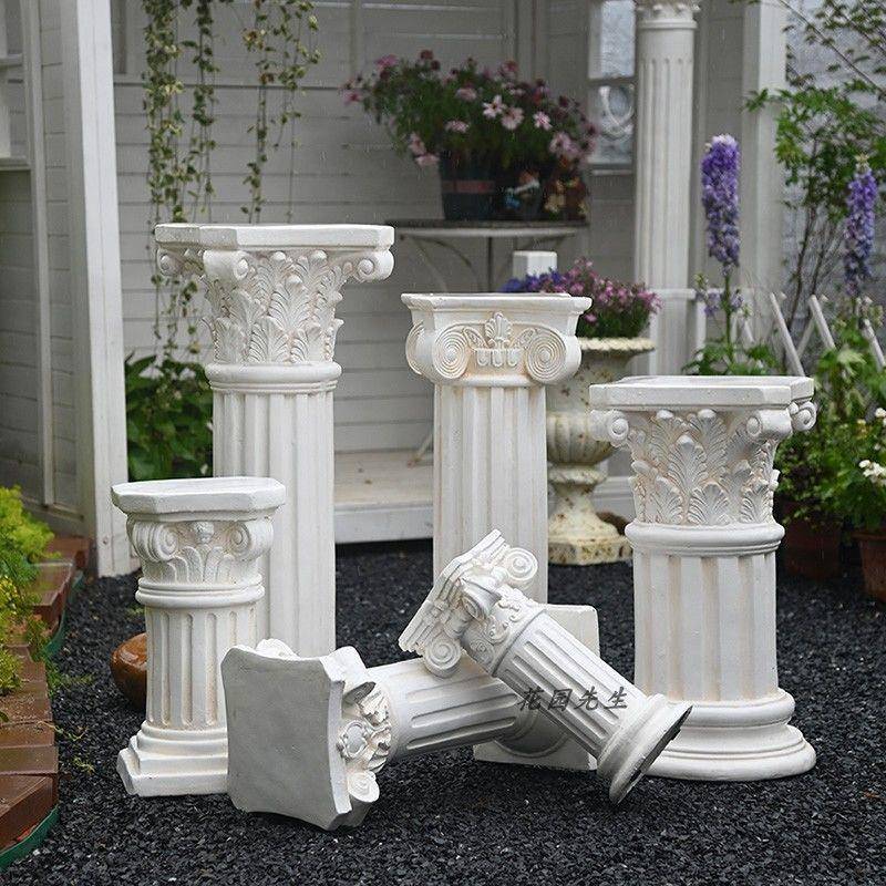 欧式花园罗马柱子摆件院别门家RIS居口装庭饰墅婚庆路引雕塑底座