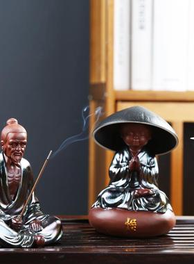 创意斗笠茶漏功夫茶配80022件紫人物摆件陶具瓷一茶滤茶体叶过滤