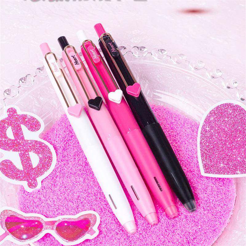 创意心动笔笔减震套装学生书287写中性动笔夹高颜值按滑动款水笔