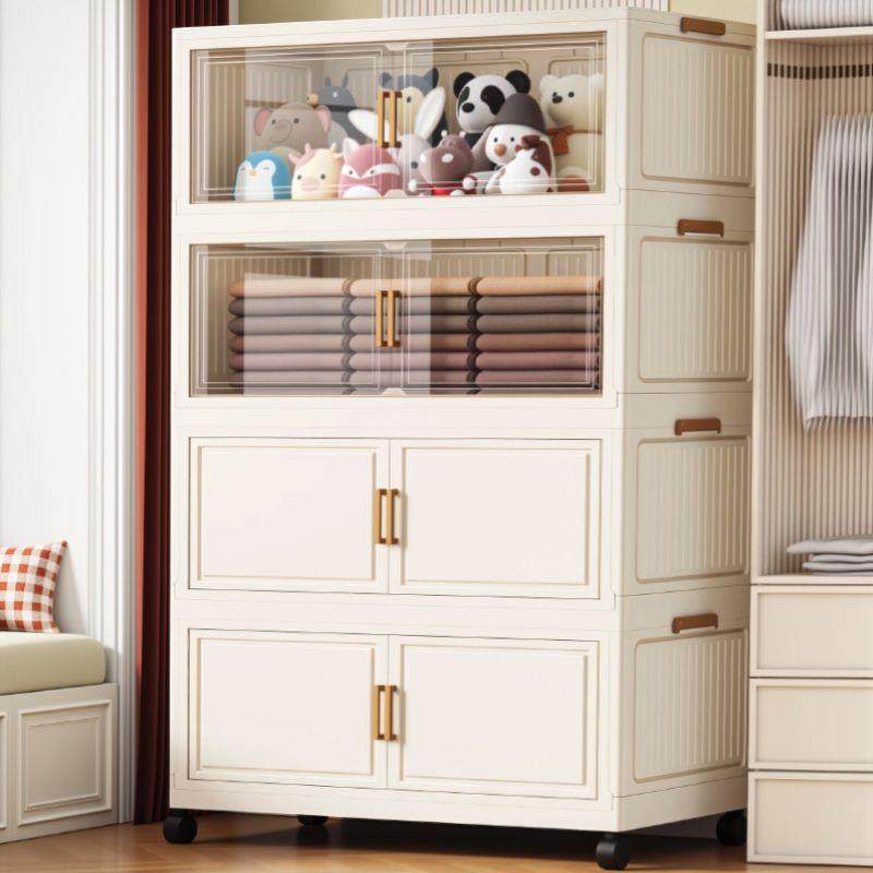 0宽免安装纳1收柜收储纳箱多层柜厨房卧室客厅物柜家6用带轮置物