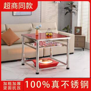 不锈钢烤火桌子家用新方款取多功能组装暖牌吃饭可棋折JQS叠正形