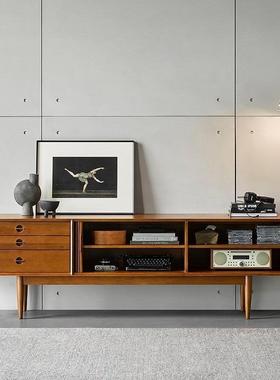 北欧实木复古小户中风KJP实木木型视柜现代古简约电视机柜组电合