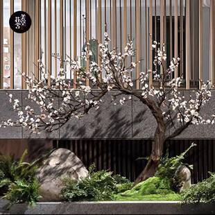 梅花树实木仿真树大型腊梅假树室内客厅装饰绿植落地摆件盆景