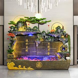 假山流水喷泉养CGU缸公室阳酒鱼店客厅台花园装饰送礼家居落地摆