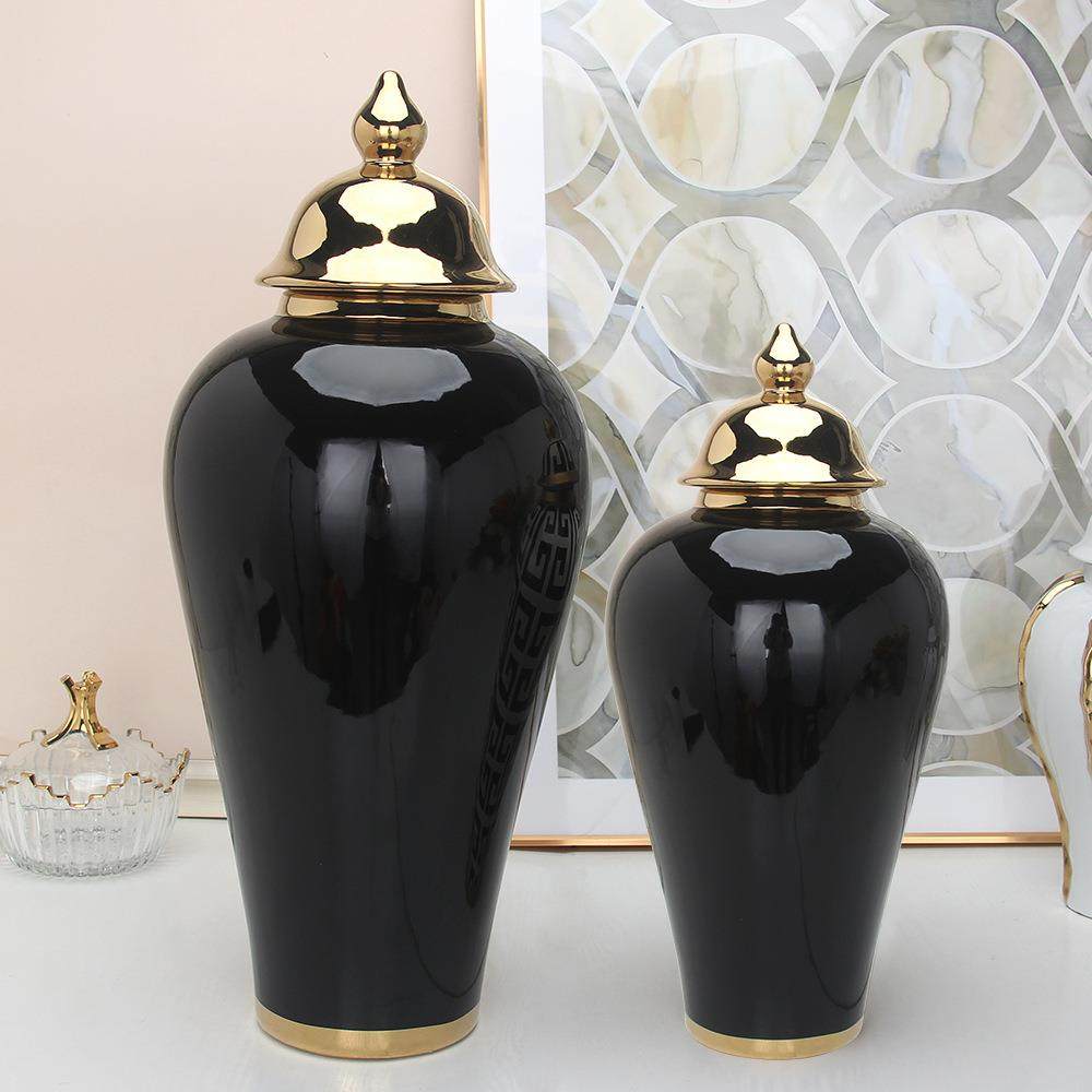 家用客厅摆件软装装TZN饰品花瓶款电视柜摆新件美式家工居陶瓷艺