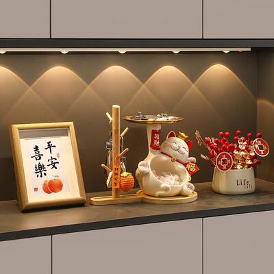 家入创居bj782客厅玄关装饰摆件招猫托盘户钥匙收纳装饰品乔迁财