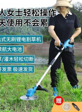 电动割草草机无刷锂机电高FMX枝修剪充电式草机打开荒机坪果农收