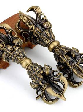 黄铜股金刚杵手件男士精把品降魔杵EXZ摆件礼五品手工做复旧古礼