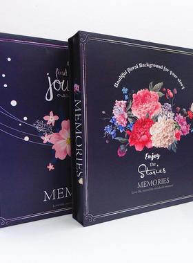 扶西新款12大粘胶相册25张0面315x325mm厂价d婚5庆y韩i式花面影集