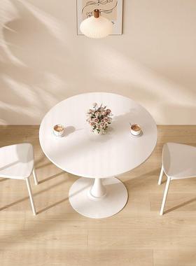 圆al168桌子简郁金香白色约休闲谈桌桌咖啡奶洽茶店北欧餐桌阳台